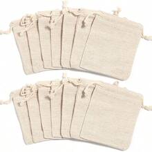 1 Pcs/Lot Linen Drawstring Bags Multiple Sizes Coin Money Card Holder Gift Jewellery Pouch Cosmetic Washing Storage Bag - Apricot - View 3