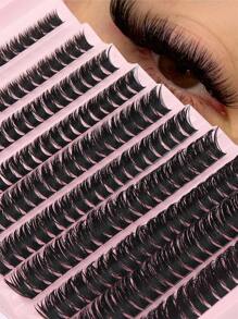 200 piezas de pestañas individuales con rizos de 8-16 mm, extensiones de volumen 80D esponjosas, pestañas postizas de falso mink reutilizables