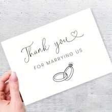 1 Pieza Elegante Tarjeta de Agradecimiento al Oficiante de Boda - Con Mensaje "Gracias por Casarnos", Ilustración de Corazón y Anillo, Excelente para Expresar Gratitud al Oficiante como Regalo de Cumpleaños, Día de la Madre, Día del Padre, Novio, Tarjeta de Agradecimiento, Graduación, Novia - Tarjeta de anfitrión - Ver 3