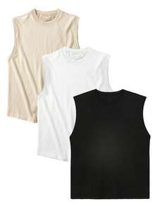 3件套男士夏季休闲纯色背心 - 彩色 - 查看 6