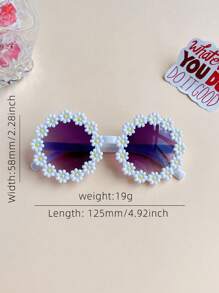 Set de 3 gafas de moda con diseño de flores de colores lindos para niños y niñas, solo tarjeta, no envío