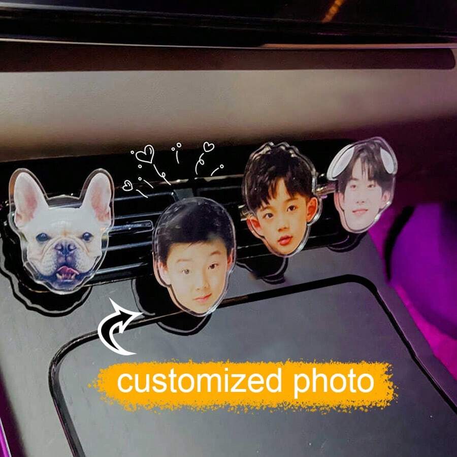 1/3/5pcs Car Air Conditioner Outlet Spring Rocker Photo Customized Car Photo Customized Car Decoration Ornaments Customized Car Interior Decoration Female Car Supplies Air Conditioner Outlet Decoration Can Be Customized Wedding Photo Family Photo Graduation Photo Etc Various Photos.