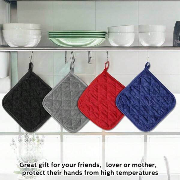 4pcs/Set Heat-Resistant Pot Holder Rack With Hanging Rings, Oven-Friendly Pot Trivet Mat, Kitchen Pot Protector Set For Cooking, Baking, Camping, Home Use