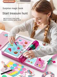 1 Set Kinderzauberbuch Spielzeug, Mädchen Überraschungs-Aufpackkiste, Tagebuch Buch, Mädchen Geburtstagsgeschenk