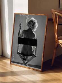 1 pieza Póster de Monroe, decoración de pared en blanco y negro Monroe, arte de moda, fotografía vintage, decoración de antigua, para sala de estar, dormitorio, baño, oficina y otras decoraciones del hogar, sin marco