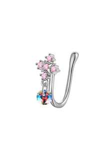 Edelstahl Hufeisen Nasenringe, Septum Ringe, doppelköpfige Ohrknorpel Manschetten mit kubischem Zirkoniaeinheit mit Innengewinde, Augenbrauen, Lippen, Spiral Piercing Schmuck, geeignet für Männer und Frauen
