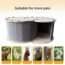 1PC Double Cat Flap Felt Cat Nest, Suitable For Hiding And Playing, Sleeping Round Cat Sweet Ring Tunnel Bed, Folding And Detachable Pet House, Suitable For Multiple Cats, Universal In All Seasons - Multicolor - View 10