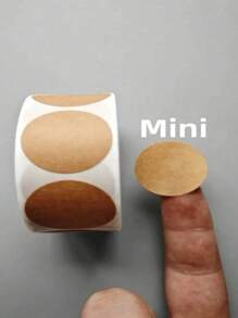 500pcs Mini Brown Kraft Round Label Stickers, DIY Stickers, Holiday Decorations, Seal Stickers For Gifts And Packaging, Plain Spiral Sketchbook, Simple And Portable Sketch Pads