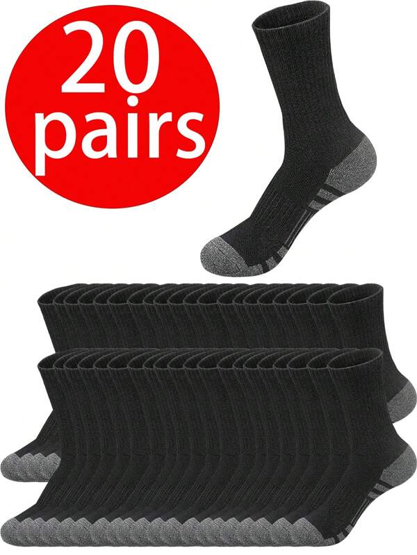 1 Pair/5 Pairs/10 Pairs/20 Pairs Plus Size Men's Knit Mid-Calf Socks/Ankle Socks - Odor-Resistant Moisture-Wicking Elastic Socks, Unisex Mid-Calf Socks/Ankle Socks - Fashionable, Casual, Comfortable, Breathable, Odor-Resistant, Outdoor Sports, Running, Fitness, Cycling, Moisture-Wicking, Quick-Drying, Compression Knee Socks, Adult Moisture-Wicking Quick-Drying Breathable Comfortable Mid-Calf Socks, Short Socks, Fall