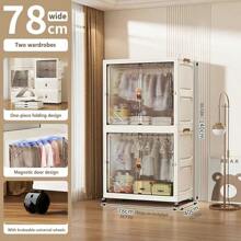 5/4/3/2/1 Layer Folding Wardrobe Closet, No Installation Required, Plastic Storage Cabinet For Baby Clothes, Household Use For Living Room And Bedroom