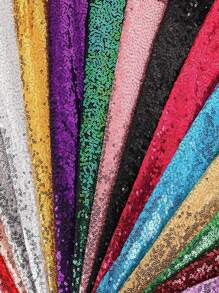 1pc Sparkly Embroidered Sequin Fabric Piece, Precut DIY Material For Dress, Wedding Gown, Bag, Tablecloth, Wedding Party Decor