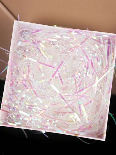 30g/50g/100g 3mm Iridescent Raffia Filler, Stuffing For Valentine's Day, Easter, Christmas, Birthday Gift Boxes Decor