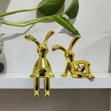 [Quà tặng sáng tạo để bàn] Bộ 2 đồ trang trí thỏ sáng tạo theo phong cách Bắc Âu, Tượng thỏ mạ bạc trang trí để bàn, Đồ thủ công để bàn sáng tạo, Quà tặng cho bạn bè - Nhiều màu - Xem 20