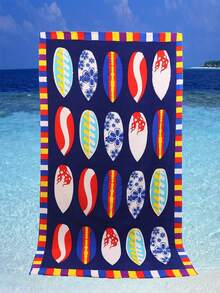 1pc Extra Large, Extra Thick, Absorbent And Warm 90*180cm Microfiber Beach Towel - Multicolor - View 13