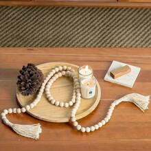 1pc/4pcs, 39 Inches, Bohemian Wooden Beads With Tassels - Multipurpose Stylish Bohemian Wall Hanging, Home Decor Prayer Beads, Perfect For Wedding Decoration, Graduation Decoration, Room Decoration