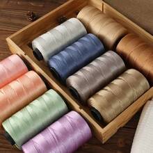 250g Summer Crocheted Flat Ribbon Yarn, 100% Polyester Cord, Handmade Weaving Material For Crochet Summer Sun Hats, Sandals, Bags - Multicolor - View 4