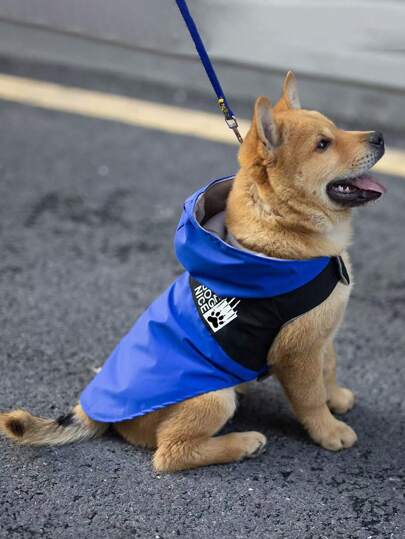 1pc Pet Raincoat, Lightweight Waterproof Dog/Cat Raincoat, Prevents Getting Wet, Breathable, Non-Sticky Hair, Essential For Pet Outdoor In Rainy Season, Available In Multiple Sizes For Different Pet Types