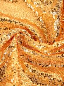 1pc Sparkly Embroidered Sequin Fabric Piece, Precut DIY Material For Dress, Wedding Gown, Bag, Tablecloth, Wedding Party Decor
