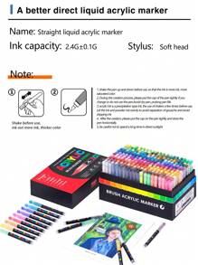 Guang Na 1 Set Of 240 Colors Felt Felt Acrylic Paint Markers Pens, Freely Ink System, Rich Colors, Clear Coloring Pages, Colour Can Be Stacked, Powerful Coverage, Pen Tip Flexible Soft, And Can Draw Freely In Coarse And Fine, They Won't Pierce The Paper And Leave Almost No Traces, Very Suitable For Mysterious Coloring
