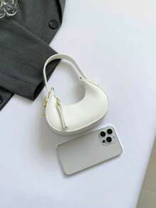 Mini Women's Solid Color Lipstick Shaped Clutch Bag With Adjustable Handle, Party/Event Baguette Handbag
