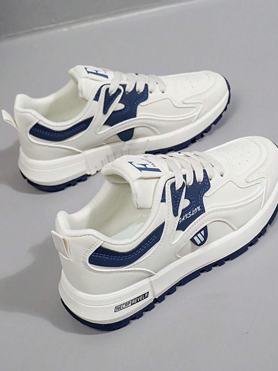 A Pair Of Women's Shoes Korean Version Of The Thick-Soled Outdoor Casual Chunky Sneakers 2025 Summer New Street Photography Student Running Sneakers Increase Height Casual - Blue - View 1