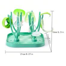 1 Set Baby Bottle Drying Rack With Tray, Large Capacity Bottle Drying Rack With Quick Drainage Drying Stand For Bottle Nipples, Detachable And Adjustable Design