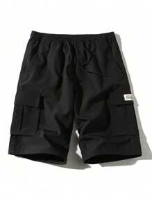 Shorts de sport décontractés de couleur unie avec poches, pour un port quotidien homme