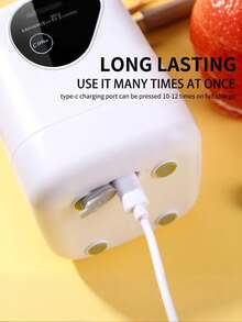 USB Rechargeable Portable Juicer Blender, 12-Blade Smoothie Maker, Ice Crushing, Digital Display, Easy Clean, Compact Juice Extractor For Home, Outdoor - Multicolor - View 6