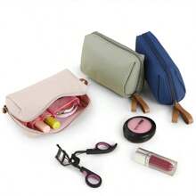 1pc Minimalist Zip Makeup Pouch, Portable Travel Organizer Bag, Compact And Convenient For Daily Use Beach Bag,Toiletry Bag
