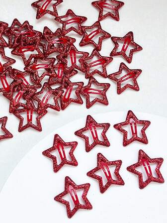 20pcs Women Colorful Glowing Star Hair Clips, Hair Accessories Hairpins Barrettes Bangs Clips, Glow-In-The-Dark Hairpins Headwear For Stage Performance Cheer Claw Clips, School Stuff, Cute