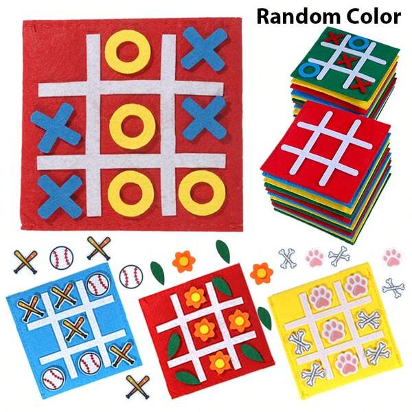 ROYLANZ 12pcs Tic Tac Toe Mini Board Game Toy For Kids Family Birthday Party Favors Dog Paw Baseball Goody Bag Indoor Game Night Activity Christmas Holiday Gifts For Students Children (Random Color)