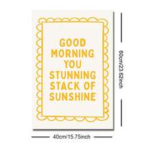1 件无框早安阳光语录墙面艺术海报帆布印刷简约黄色字体床头装饰画适用于宿舍、公寓、卧室、客厅、现代家居装饰 - 彩色 - 查看 8