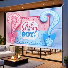 Telón de fondo de pared para revelar el sexo 3D - Arco de globos rosa y azul para decoración de fiesta con fotomatón - Polvo azul 1 - Ver 5