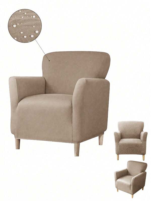 1PC, Solid Color,Milk Silk, Small Single, Home Decoration Single Sofa Cover, Four Seasons Anti-Dirty Spandex, Armchair Set Three-Dimensional Elastic Jacquard, Wear-Resistant Dirty Cat Feet, Sofa Cover, Household Products Manufacturers, Suitable For Living Room, Bedroom, Office And Other Places