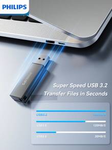 PHILIPS Clé USB 3.2 PHILIPS, transfert de fichiers haute vitesse, grande capacité pour préserver votre espace, prêt à l'emploi, petit et pratique, rendant votre vie plus pratique