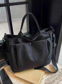 Casual Style Plain With Adjustable Strap Large Capacity Shoulder Tote Bag,Cross Body Bag Everyday Bag, Etc. Perfect For Daily Use - Suitable For Traveling, Work Or Shopping,University, College Classroom , Commute,School, Etc. For Women, Rookies & White-Collar Workers,Girl, College Students,Young Girl, Tote Bags For Women, College Essentials