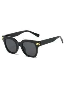 1 Stück Damen Quadratischer Kunststoff Rahmen Modebrille, einfache einfarbige Vollrahmen stilvolle Brille für Reisen, Laufsteg, Straßenmode