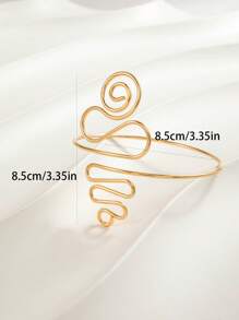 1 pieza Brazalete de metal con diseño de estrella de mar geométrico de moda para mujer, adecuado para playa, vacaciones, fiesta, regalo