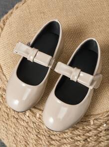 1 Par de Zapatos de recubierto para Niñas, Zapatos de Princesa para Escuela y Eventos con Puntera Redonda, Lazo a Cuadros, Suela Suave, Zapatos Planos Ceremoniales, Zapatos de Uniforme Lindos y de Moda
