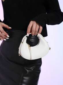 Mini Women's Solid Color Lipstick Shaped Clutch Bag With Adjustable Handle, Party/Event Baguette Handbag
