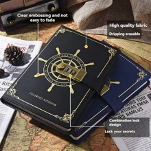 Diário Vintage com Cadeado, Caderno de Estudante, Diário Trancado para Mulheres e Homens Tamanho A5, Diário Trancado para Adultos, Diário de Viagem para Escrever