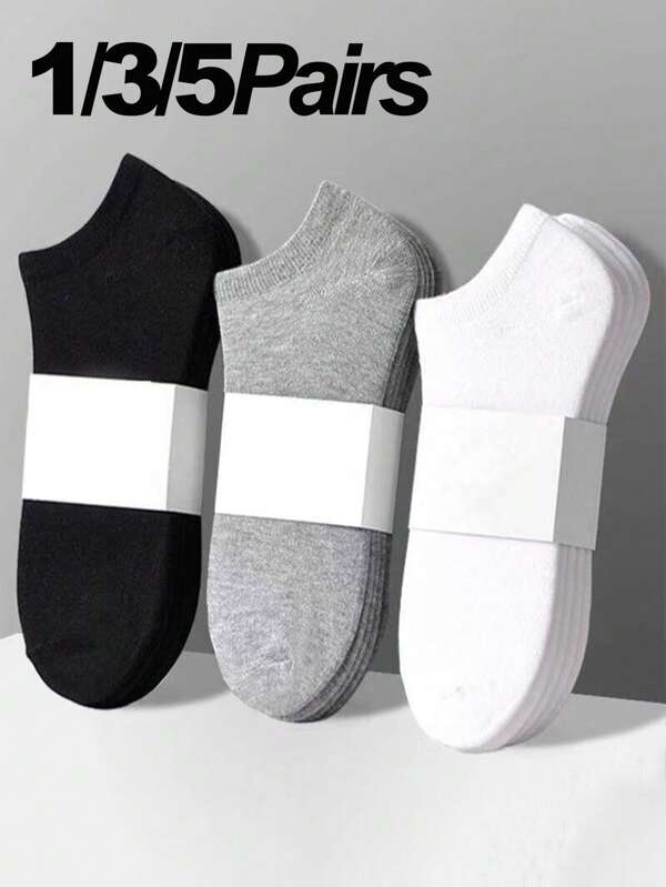 1/3/5 Pairs Women's Thin Invisible Ankle Socks, Low Cut Hidden Liners Suitable For Slip-On Sneakers, Loafers And Flats