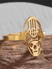 1 件装新款时尚 Ghost BC 无名食尸鬼不锈钢戒指重金属表带配饰