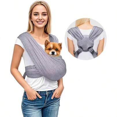 1 pieza Mochila transportadora para mascotas, diseño de transporte en el pecho delantero, bolsa de transporte portátil para mascotas, tamaño ajustable, conveniente para viajes al aire libre con gatos/perros