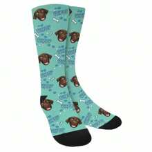 1 Pair Of New Puppy Custom Socks, Couple Custom Socks, Graduation Gift, Fun Turtlenecks Custom Socks As Men's Gifts, Sports Socks, Custom Sports Socks, Birthday Custom Gifts, As Valentine's Day Gifts