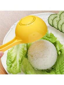 1pc Yellow Non-Stick Rice Scoop, Rice Ball Mold Spoon, Kitchen Utensil - Yellow - View 2