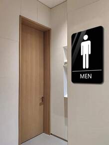 1pc WC Plate, Multi-Style Acrylic Washroom Sign, Toilet Door Plate Indicator, Restroom Identification Plaque Wall Decor Room Decor Stickers Wallpaper Wall Paper Wall Stickers Wall Sticker