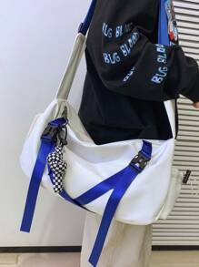Bolso de hombro de estilo moderno 2025, marca, estilo japonés de Harajuku, bolso cruzado versátil de gran capacidad unisex, bolso de mensajero estudiantil