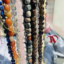 1PC(30-40pcs)Natural Gem Tumble Stone Crystal Bracelet Amethyst Citrine Clear Quartz Green Aventurine Rose Quartz Moonstone Asymmetric Stretch Beads Nuggets Quartz Bracelets Bangles Crystal Wristband For DIY