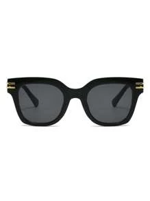 1 Stück Damen Quadratischer Kunststoff Rahmen Modebrille, einfache einfarbige Vollrahmen stilvolle Brille für Reisen, Laufsteg, Straßenmode